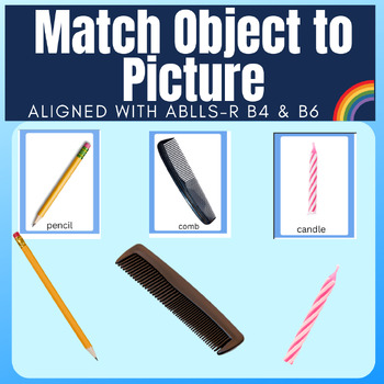 Preview of Match Object to Picture Cards for ABA Autism ABLLS-R B4 & B6 with Photos