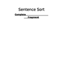 Sort Sentences Complete/Fragment