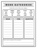 Sort Words into Categories Worksheet