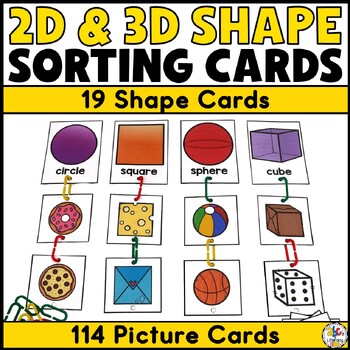 Preview of Linking Chains 2D & 3D Shapes Sorting Activity for Preschool & Kindergarten