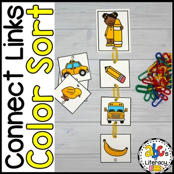 Preview of Linking Chains Sorting by Color Cards - Colors & Fine Motor Activity / Center