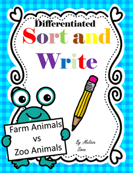 Preview of Sort and write - Farm Animals vs. Zoo Animals