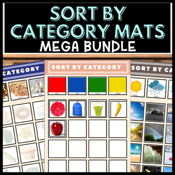 Preview of Sort by Category Mats for Special Education File Folders Mega Bundle