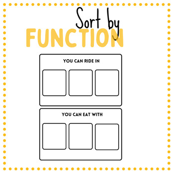 Preview of Sort by Function- Task Cards