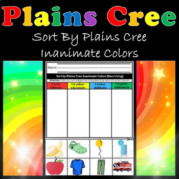 Preview of Sort by Plains Cree Inanimated Colors (Non-Living Things)