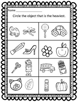 Preview of Sort by Property: Weight CCSS Aligned Worksheets FREEBIE