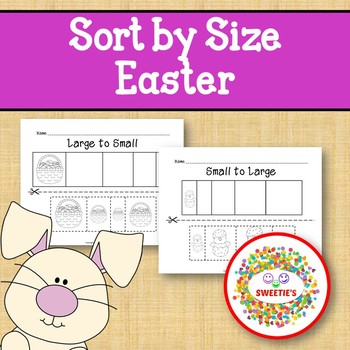 Preview of Sort by Size Activity Sheets - Color, Cut, and Paste - Easter Theme