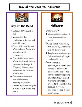 Sort It Out Halloween Vs Day Of The Dead By Adaptable Ed Tpt