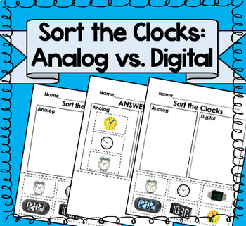Preview of Sort the Clocks: Digital or Analog? {Cut and Paste Activity!}