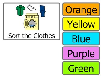 Preview of Sorting Clothes- Binder Activity (sorting and matching)