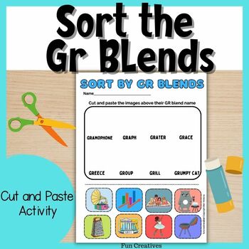 Preview of Sort the Gr Blends Cut and Paste Activity