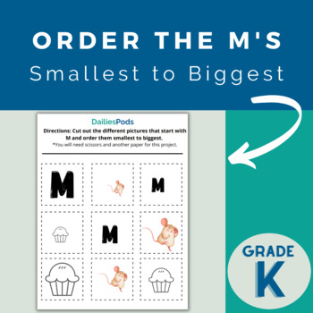 Preview of Sort the M's By Size | Order the Letter M's By Size Printable Letter Activity