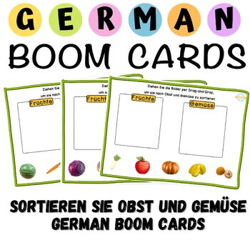 Preview of Sortieren Sie Obst und Gemüse German Boom Cards