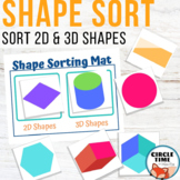 Sorting 2D & 3D Shapes Sort 1st Grade Kindergarten Geometr