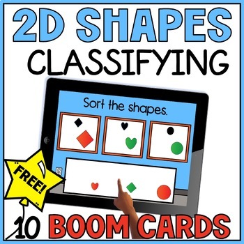 Preview of Classifying 2D Shapes - Sorting with Different Sizes and Orientations Boom Cards