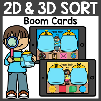 Preview of Sorting 2D and 3D Shapes Boom Cards Distance Learning