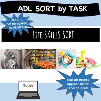 Preview of Sorting ADL Items by Task and Category REAL PICS Interactive Speech and SpEd