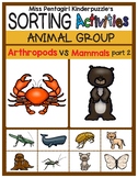 Sorting Activities Animal Group Arthropods and Mammals Part 2