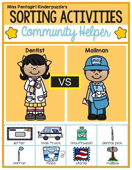 Preview of Sorting Activities Community Helper Dentist and Mailman