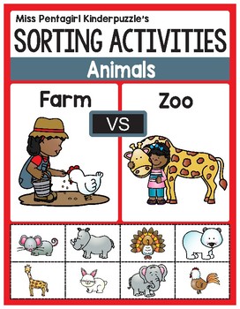 sorting activities posters and worksheets farm and zoo animals tpt