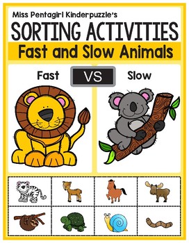 Sorting Activities Posters and Worksheets Fast and Slow Animals | TpT