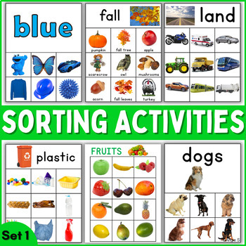 Preview of Sorting Activities with Visuals Autism Speech Therapy Sped Categories Set 1