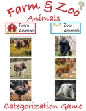 Sorting Activity: Farm and Zoo Animals with Real Pictures
