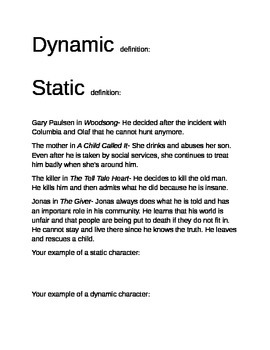 definition of flat/static character
