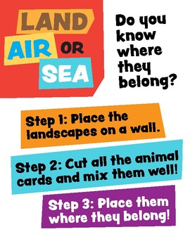 Sorting Animals - Land, Air and Sea by zhureida del valle | TpT