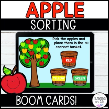 Preview of Sorting Apples Digital Boom Cards™ for Back to School and Fall