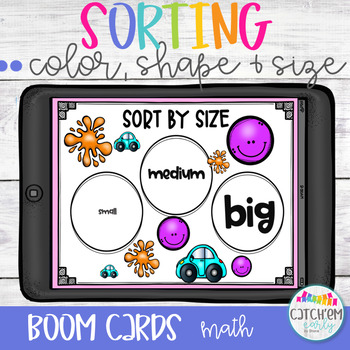 Preview of Sorting & Classification by Shape, Color & Size Boom Cards & Distance Learning