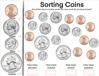 Preview of Sorting Coins Interactive Worksheet