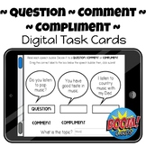 Sorting Comments, Questions, & Compliments Boom Cards