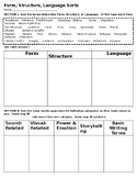 Sorting Form Structure and Language: For AICE English Lang