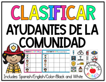 Preview of Sorting Community Helpers in Spanish and English