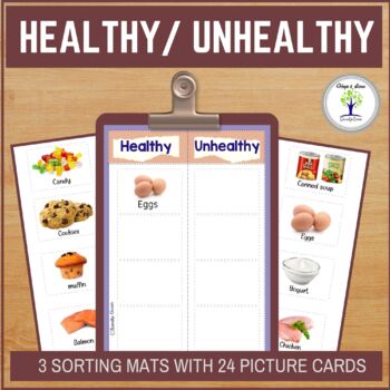 Sorting Healthy and Unhealthy Foods | Cut and Paste Worksheets | TpT