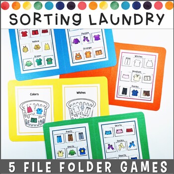 Preview of Sorting Laundry File Folder Games
