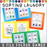 Sorting Laundry File Folder Games