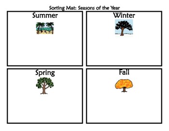 Preview of Sorting Mat Seasons of the Year Activity