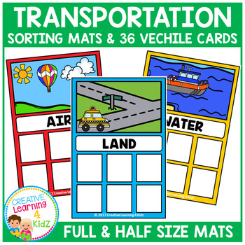 Preview of Transportation Sorting Mats + Cards