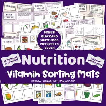 Preview of Sorting Mats - Food and Nutrition Unit Plan - Vitamins