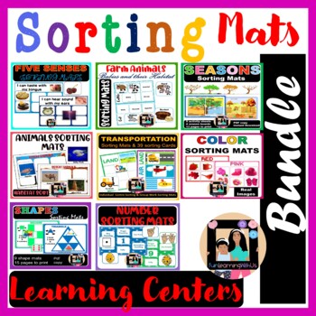 Preview of Sorting Mats Bundle Preschool and Kindergarten Centers