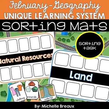 Preview of Sorting Mats for February ULS Unit 21- Natural/Man-made Resources & Land/Water