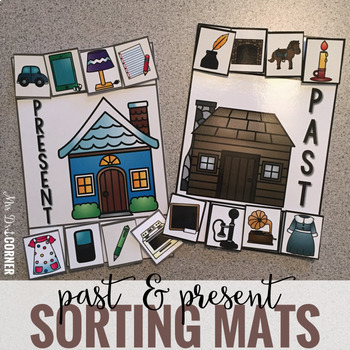Preview of Past and Present Sorting Mats [2 mats!] for Students with Special Needs