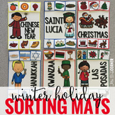 Winter Holiday Sorting Mats [6 mats!] for Students with Sp