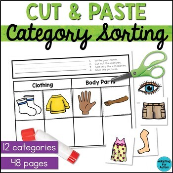 Preview of Sorting Objects into Categories Cut and Paste Worksheets