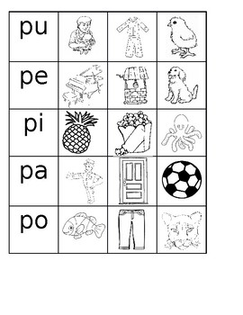 Preview of Sorting P syllables - Spanish
