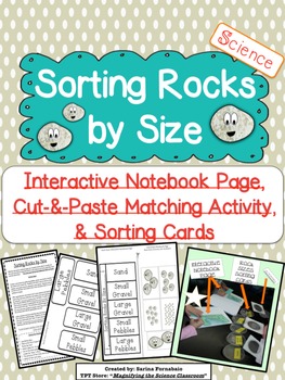 Preview of Sorting Rocks by Size Interactive Notebook Page and Activity