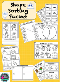 Sorting Shapes by First Grade Trinkets | Teachers Pay Teachers