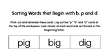 Sorting Words that Begin with Lowercase b, p and d